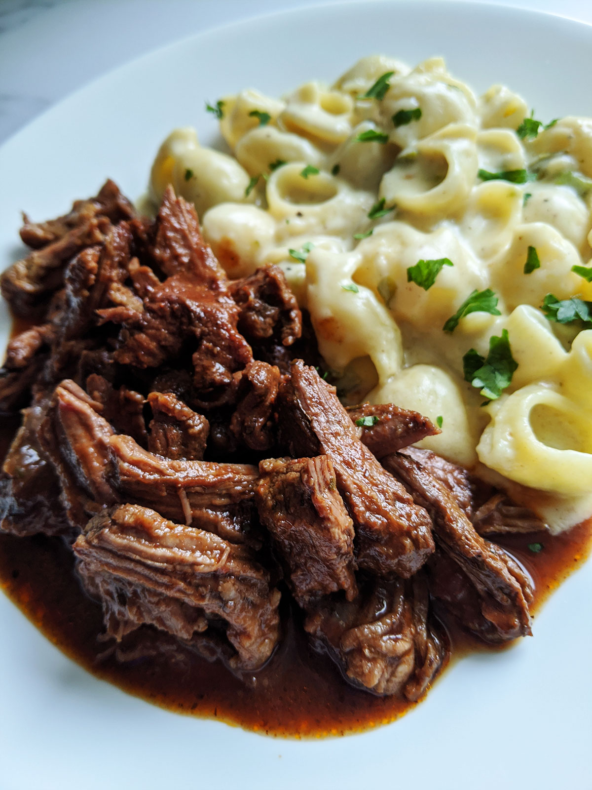 Shredded Chipotle Braised Beef with Jalapeno Mac and ...