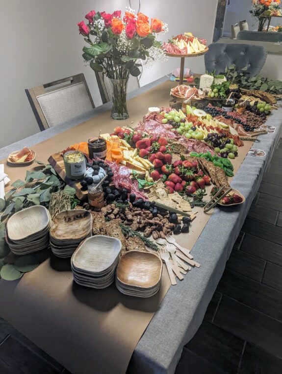 charcuterie and cheese catering delivery table - kale Chef Service